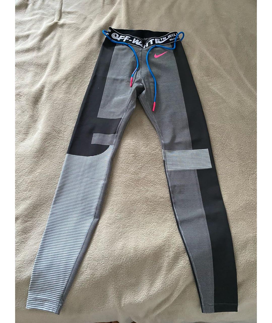 NIKE X OFF-WHITE Серые синтетические спортивные брюки и шорты, фото 7