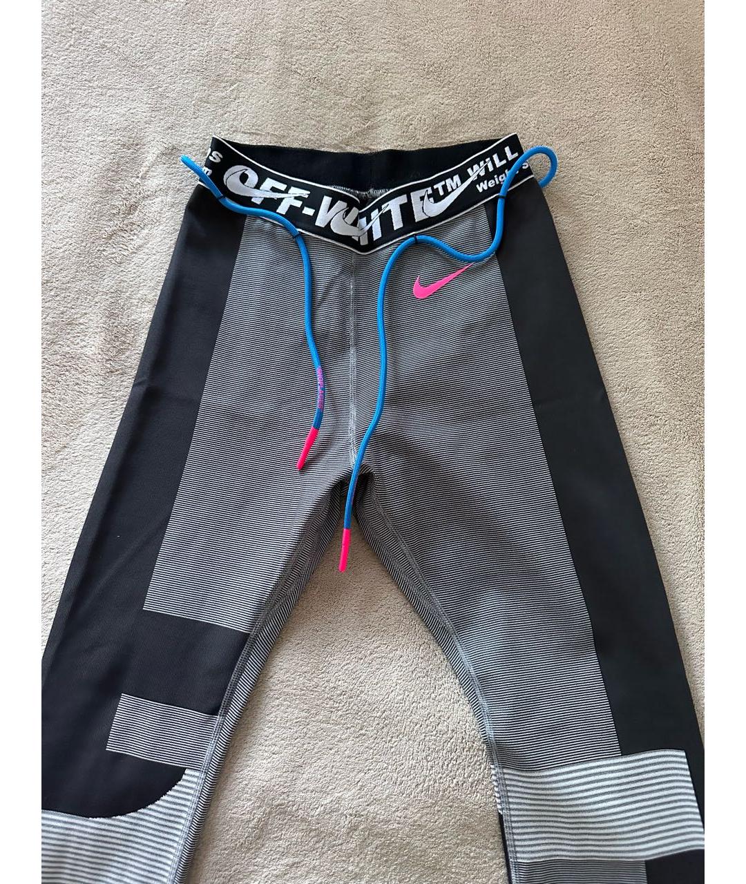 NIKE X OFF-WHITE Серые синтетические спортивные брюки и шорты, фото 4