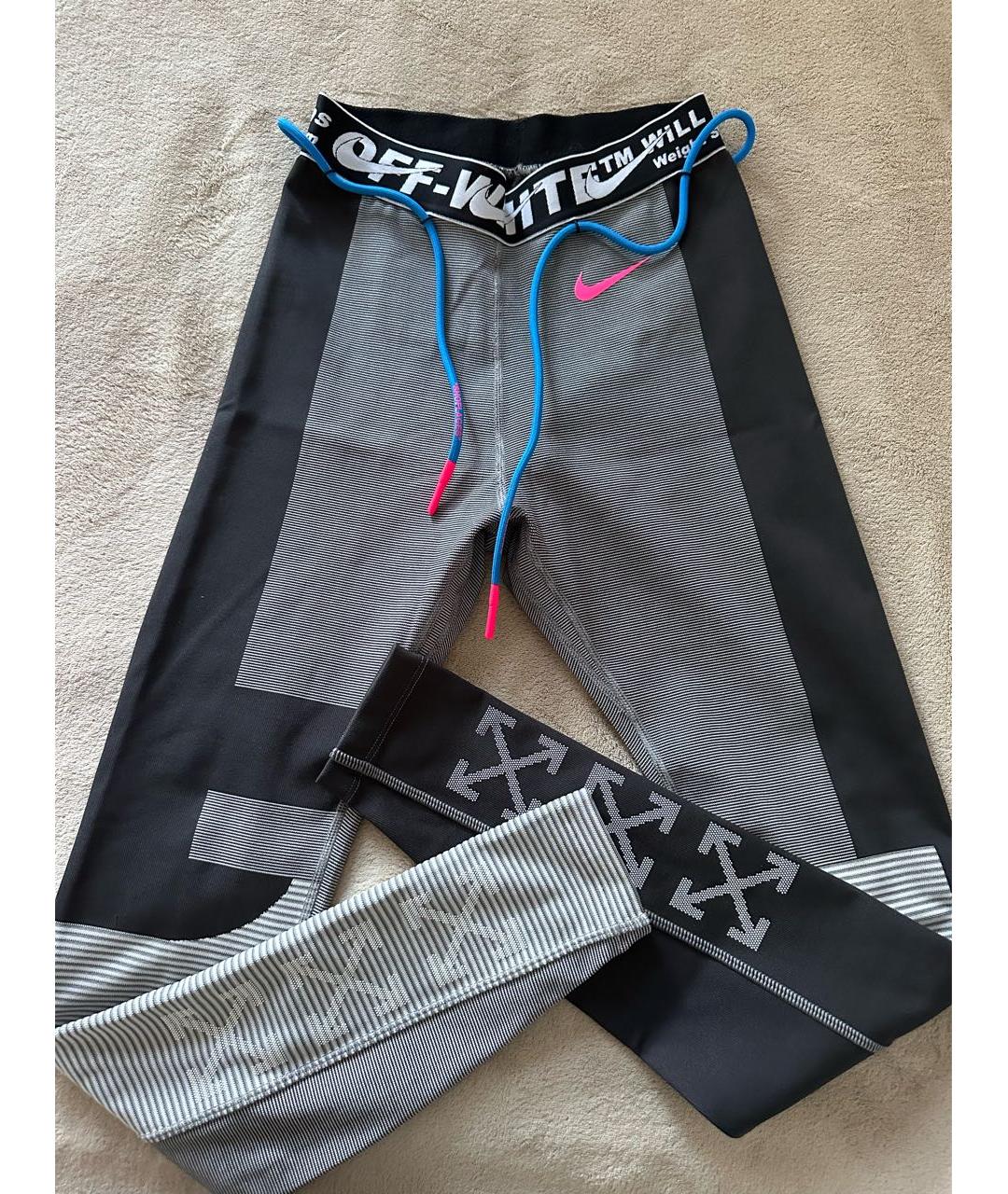 NIKE X OFF-WHITE Серые синтетические спортивные брюки и шорты, фото 6