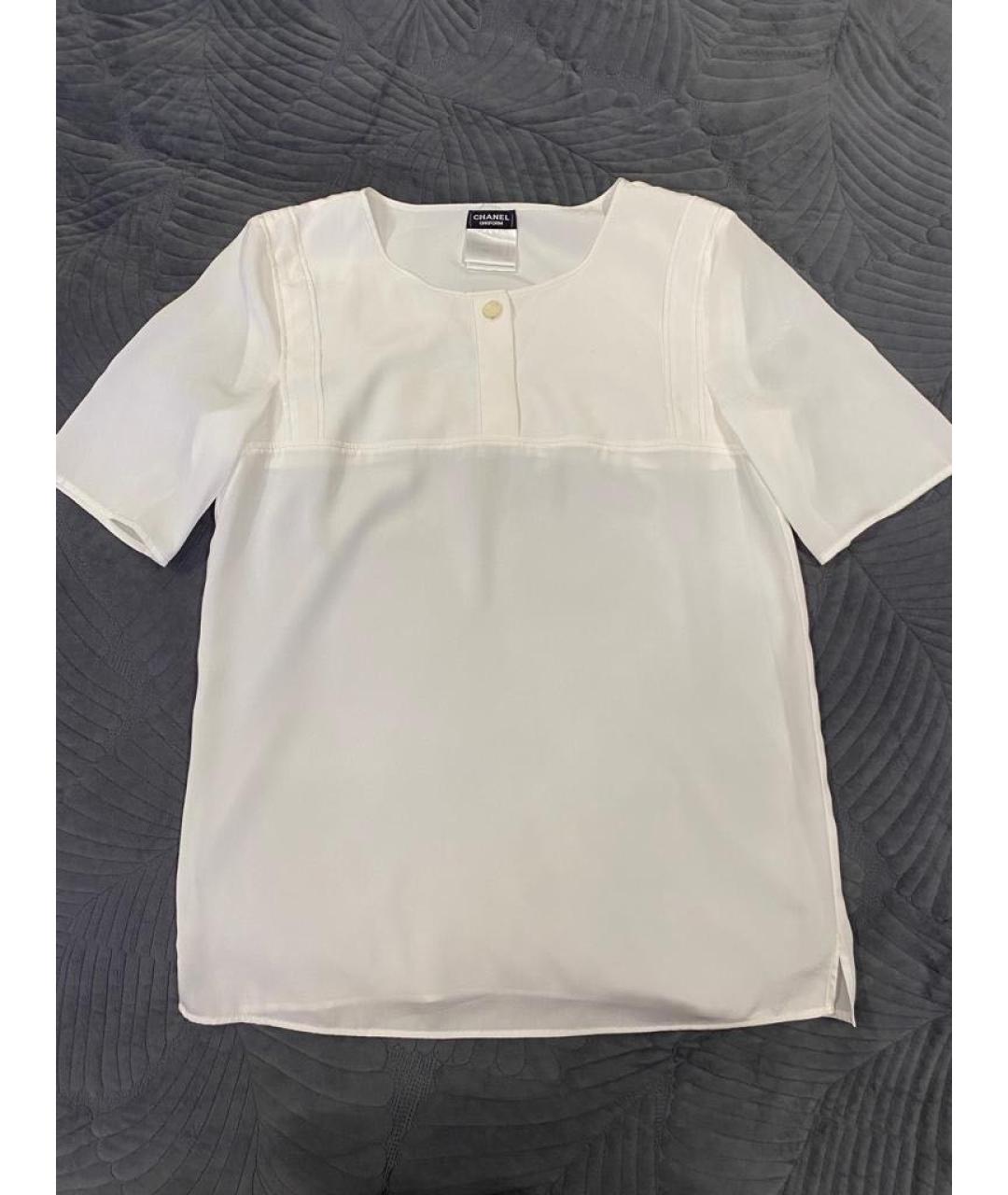 CHANEL PRE-OWNED Белая шелковая блузы, фото 5