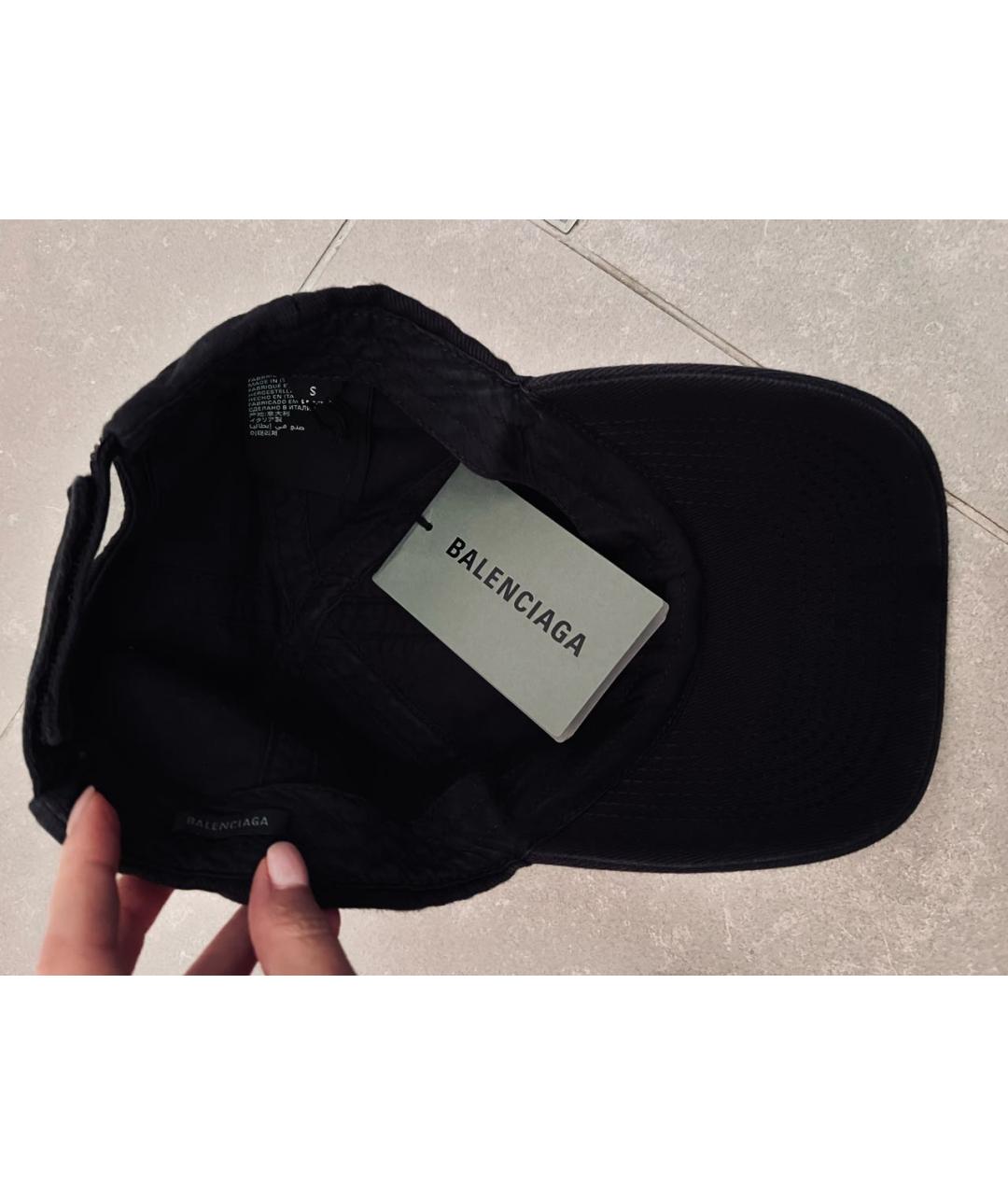 BALENCIAGA Черная хлопковая кепка, фото 4