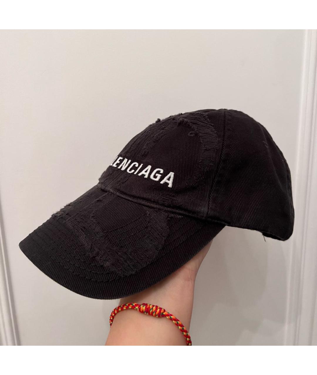 BALENCIAGA Черная хлопковая кепка, фото 5