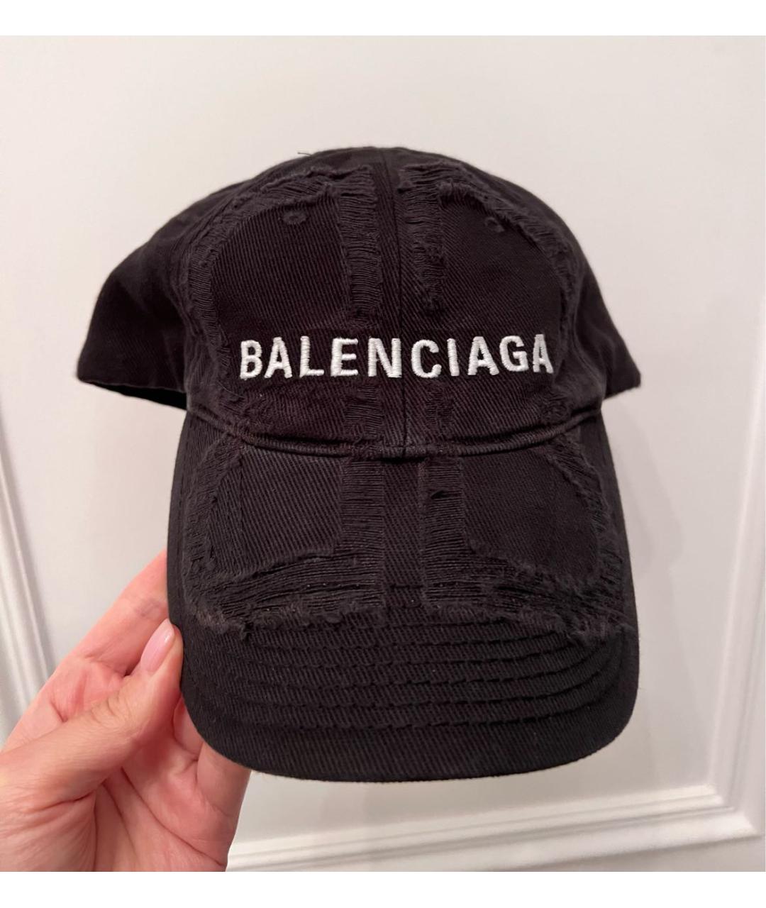 BALENCIAGA Черная хлопковая кепка, фото 2