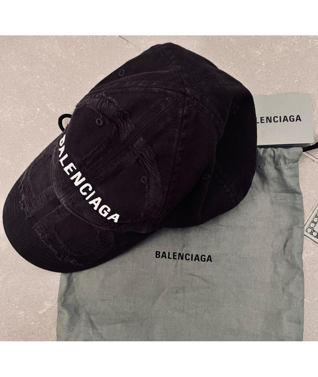 BALENCIAGA Черная хлопковая кепка, фото 3