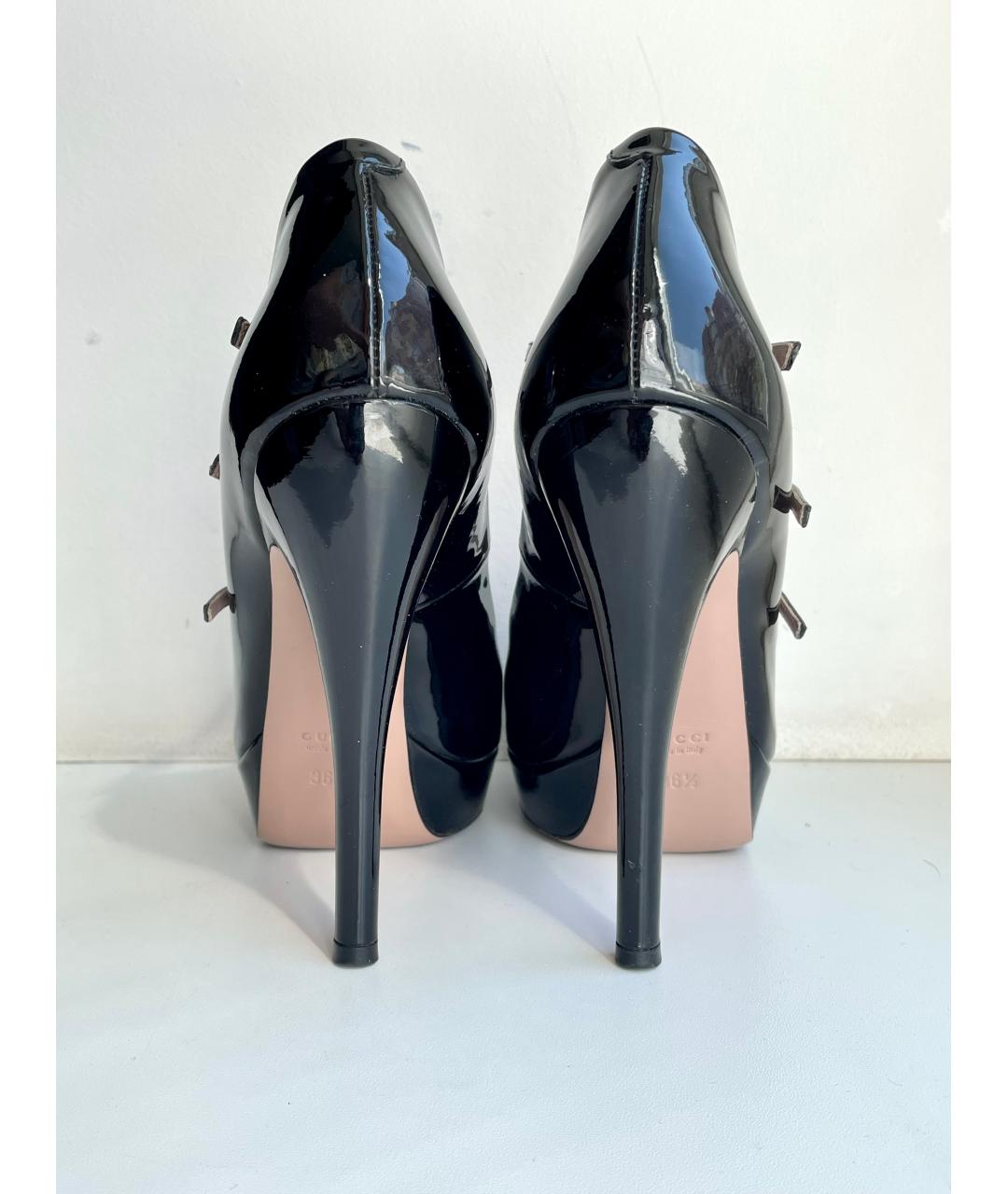 GUCCI Черные туфли из лакированной кожи, фото 5