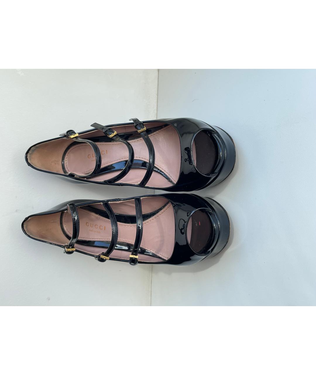 GUCCI Черные туфли из лакированной кожи, фото 4