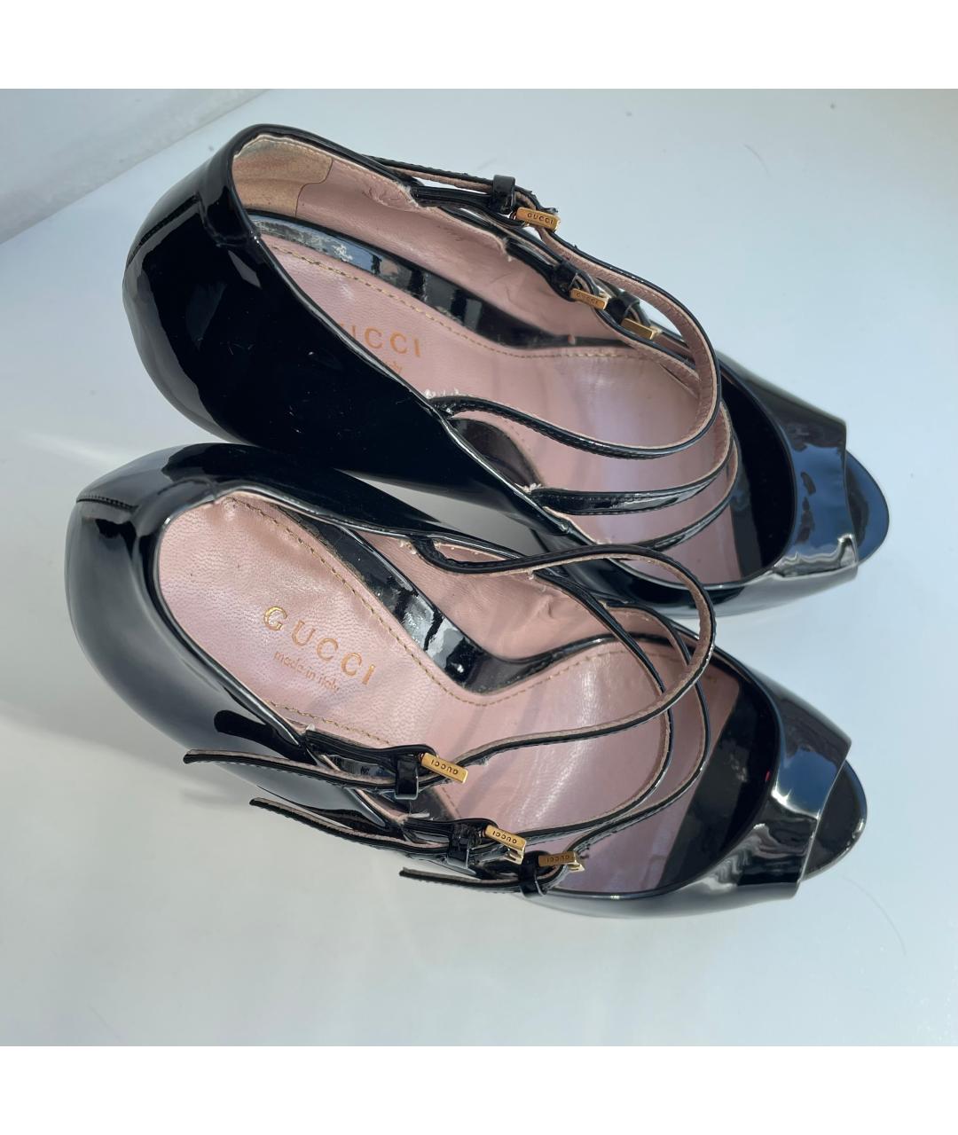 GUCCI Черные туфли из лакированной кожи, фото 6