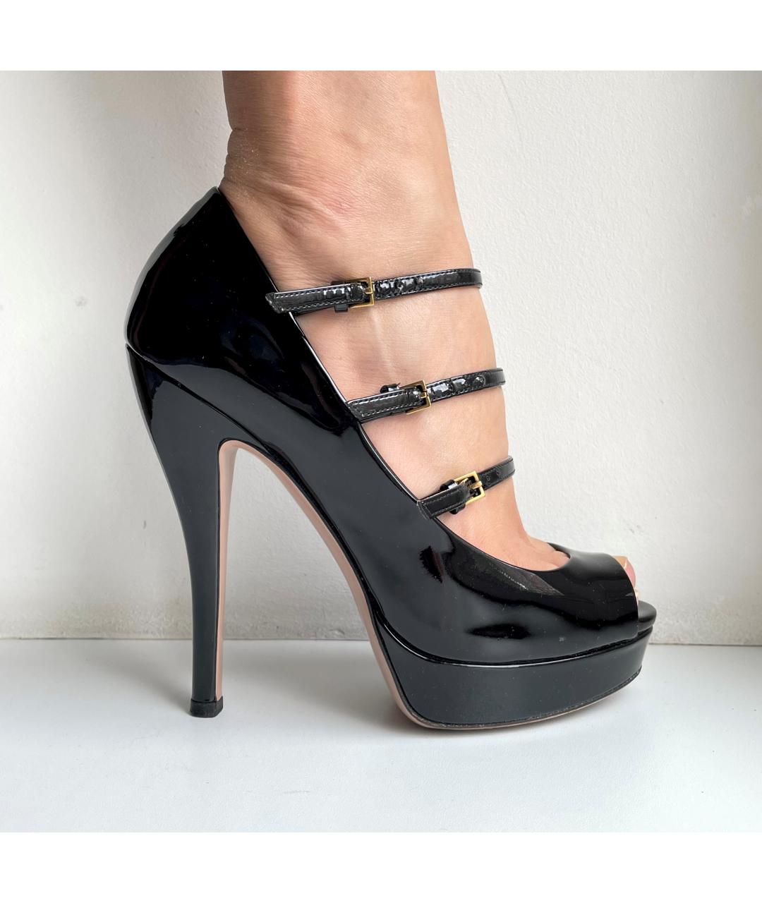 GUCCI Черные туфли из лакированной кожи, фото 2