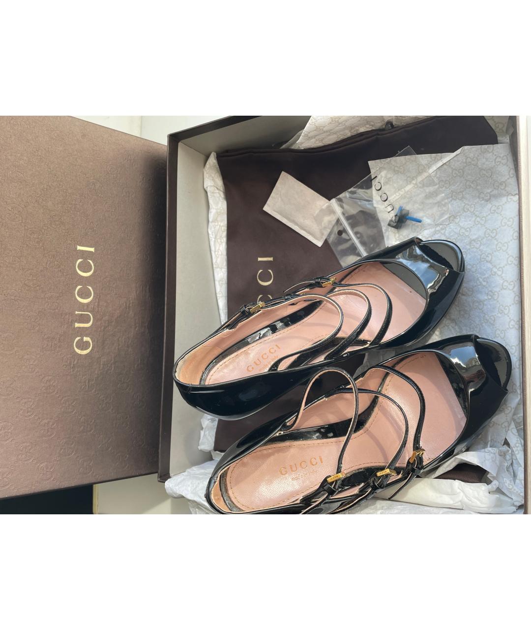 GUCCI Черные туфли из лакированной кожи, фото 3