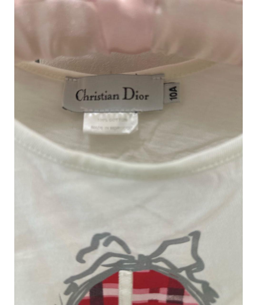 CHRISTIAN DIOR Бежевый хлопковый детская футболка / топ, фото 4