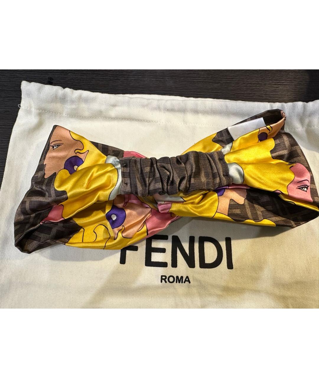 FENDI Желтая повязка на голову, фото 2