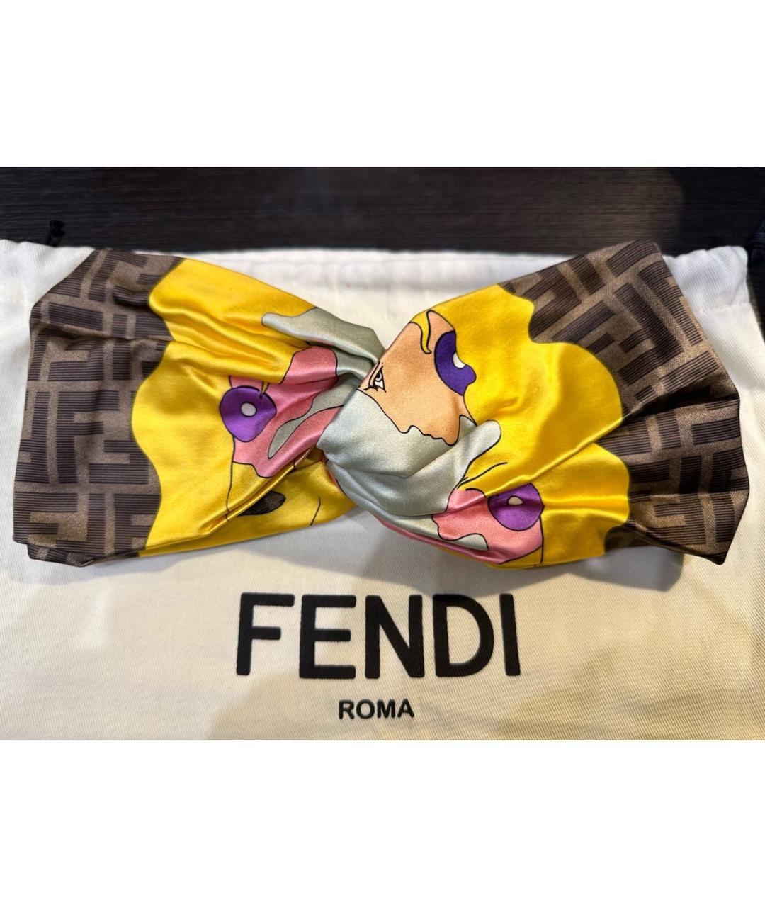 FENDI Желтая повязка на голову, фото 4