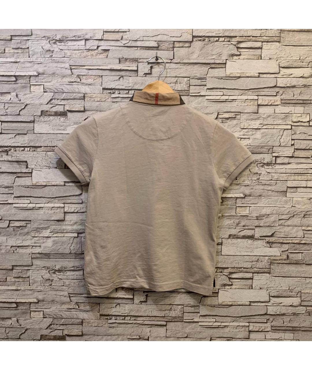 BURBERRY Бежевая хлопковая детская футболка, фото 2