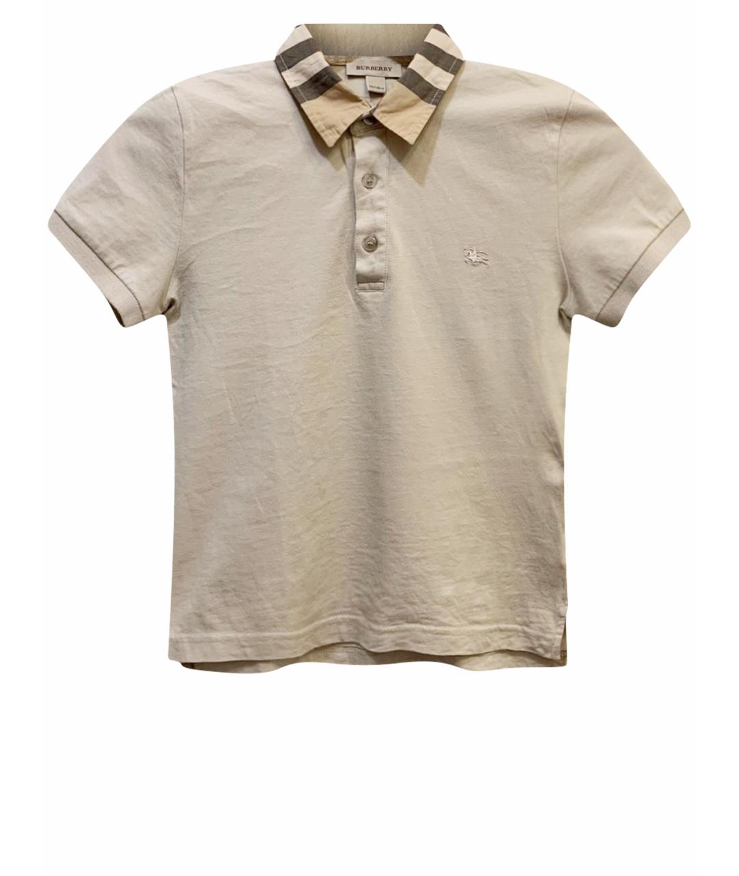 BURBERRY Бежевая хлопковая детская футболка, фото 1