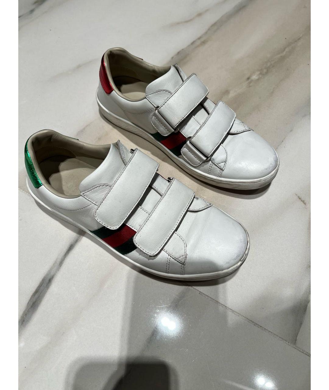 GUCCI KIDS Белые кожаные кеды, фото 6