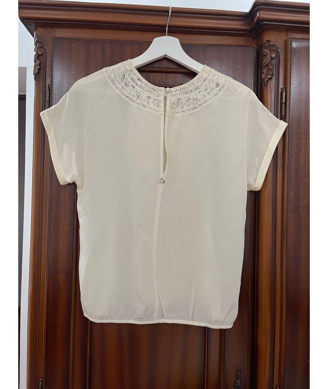 TWIN-SET Бежевая шелковая блузы, фото 2