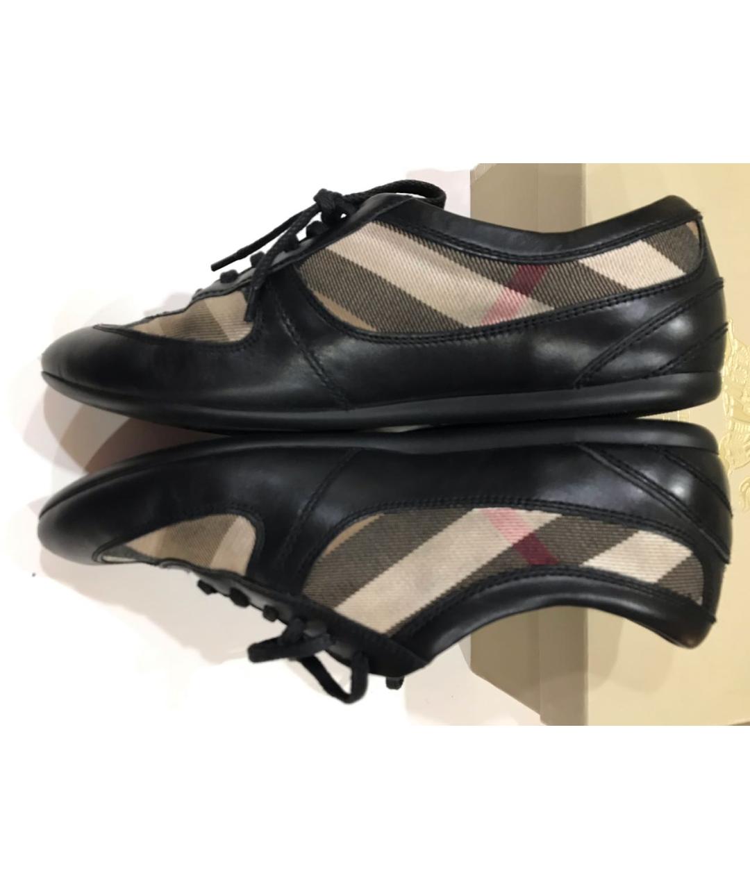 BURBERRY Черные кожаные кроссовки, фото 8