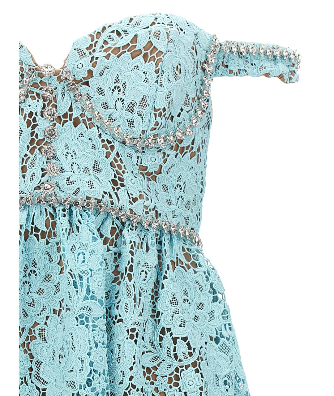 SELF-PORTRAIT Голубое полиэстеровое коктейльное платье, фото 3
