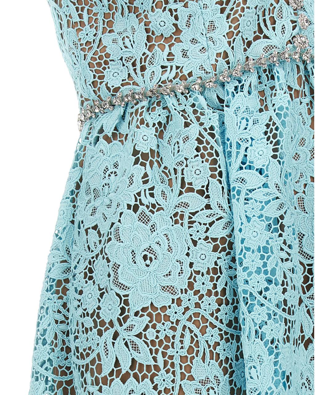 SELF-PORTRAIT Голубое полиэстеровое коктейльное платье, фото 4