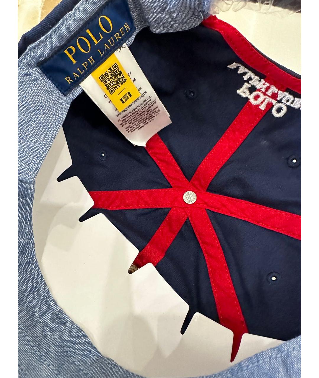 POLO RALPH LAUREN Темно-синяя хлопковая кепка/бейсболка, фото 4