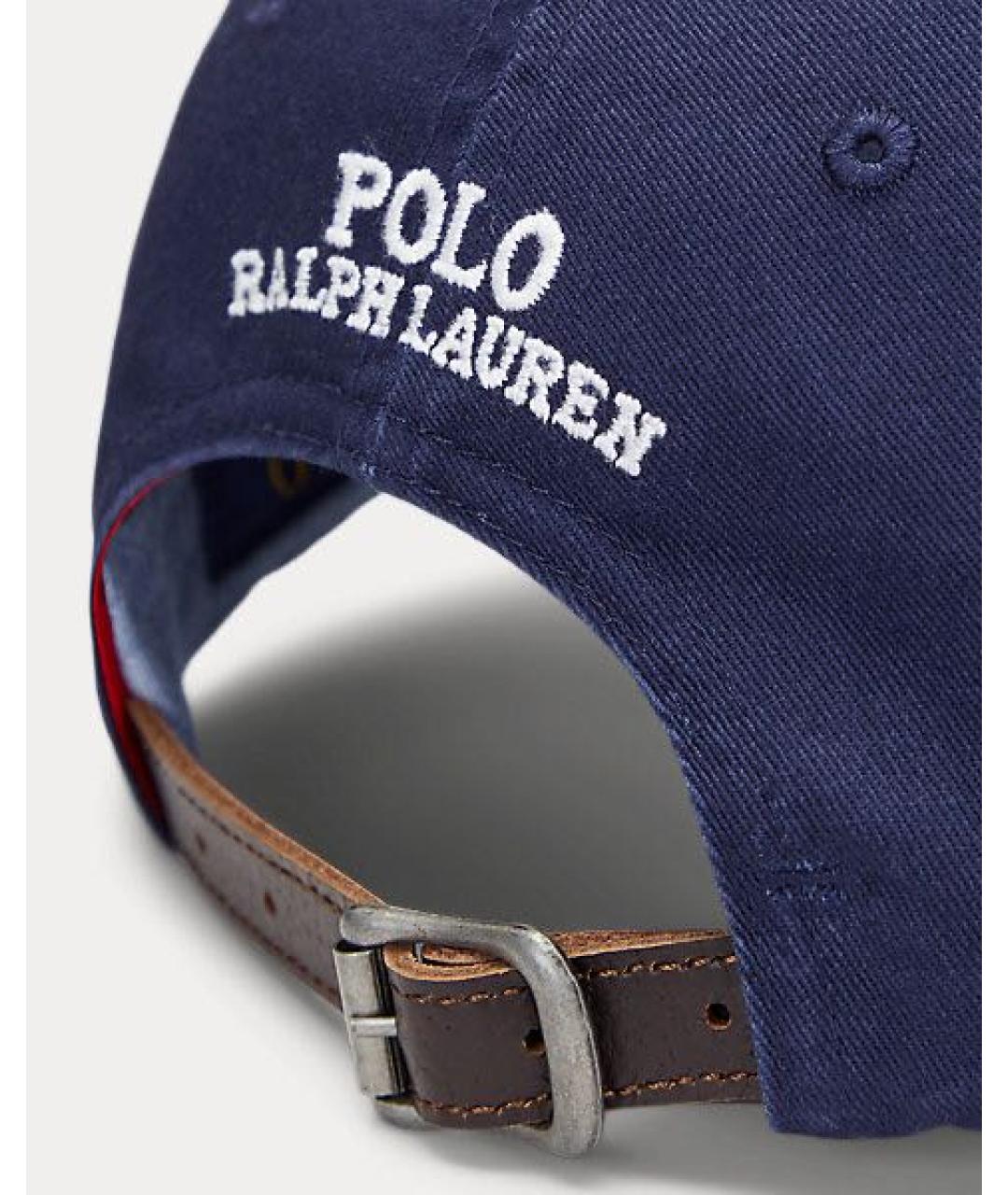 POLO RALPH LAUREN Темно-синяя хлопковая кепка/бейсболка, фото 3