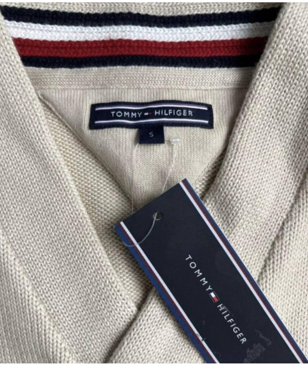 TOMMY HILFIGER Бежевый хлопковый джемпер / свитер, фото 2