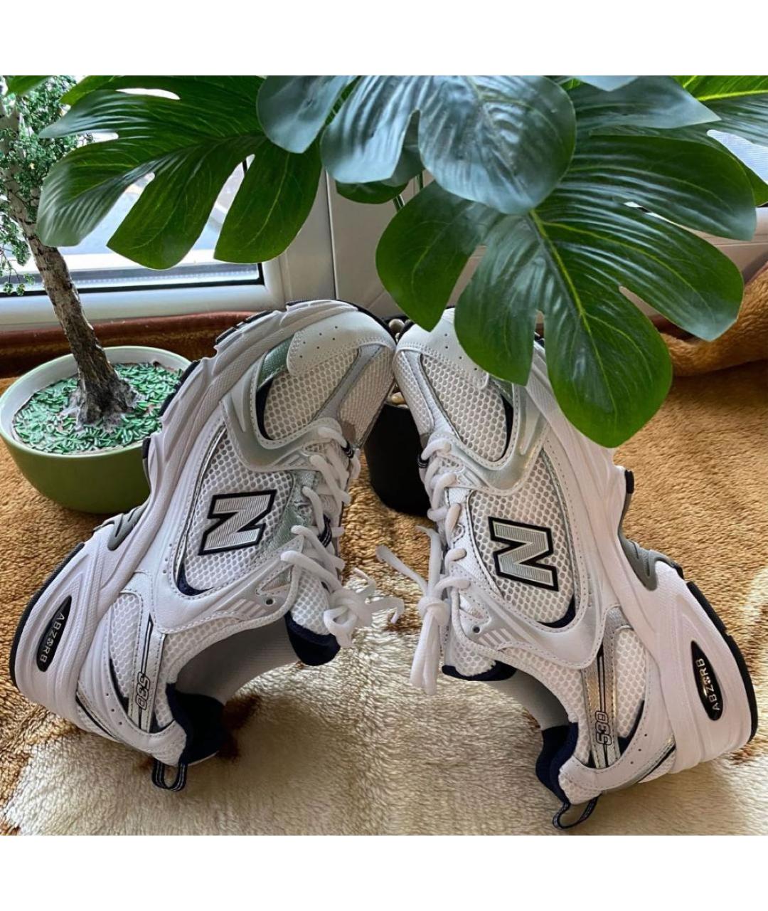 NEW BALANCE Белые кроссовки из искусственной кожи, фото 2