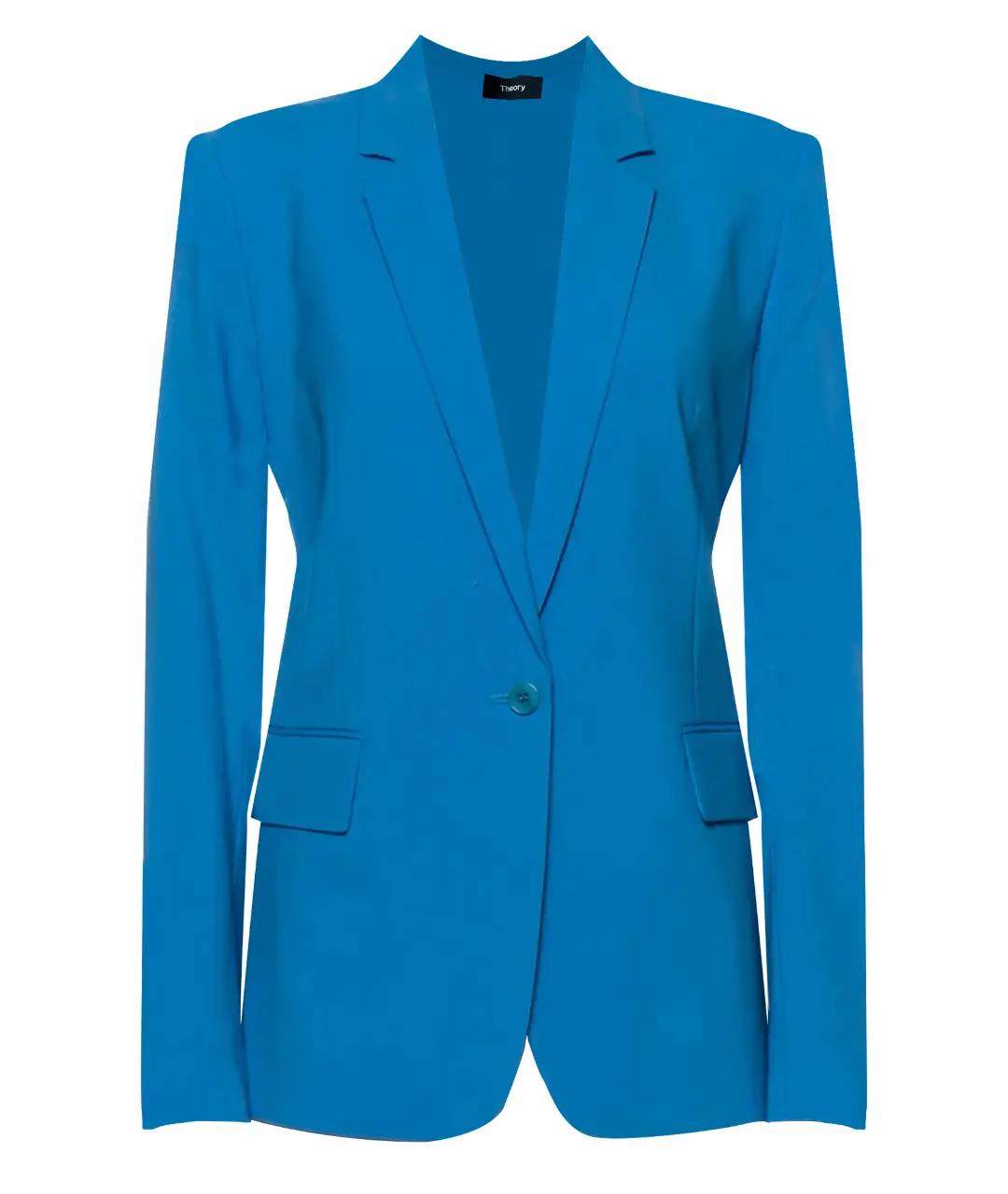 THEORY Голубой шерстяной жакет/пиджак, фото 1