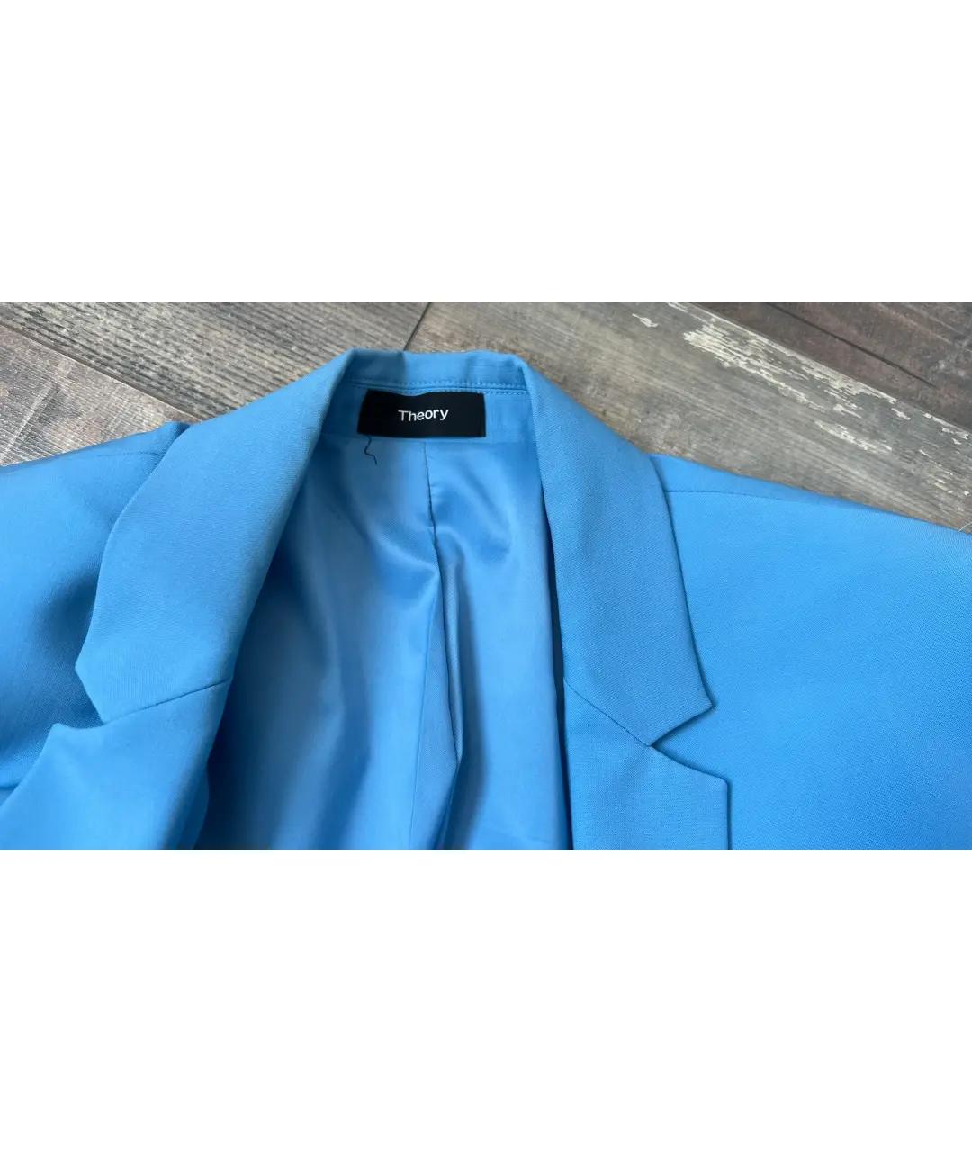 THEORY Голубой шерстяной жакет/пиджак, фото 8