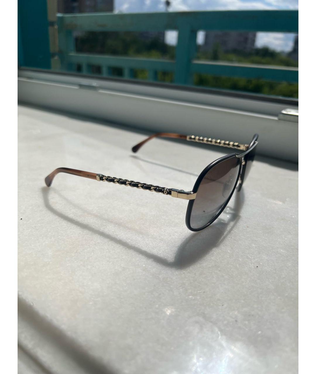 CHANEL PRE-OWNED Коричневые солнцезащитные очки, фото 2