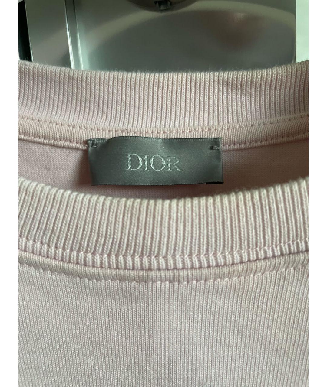 CHRISTIAN DIOR Розовая хлопковая футболка, фото 3