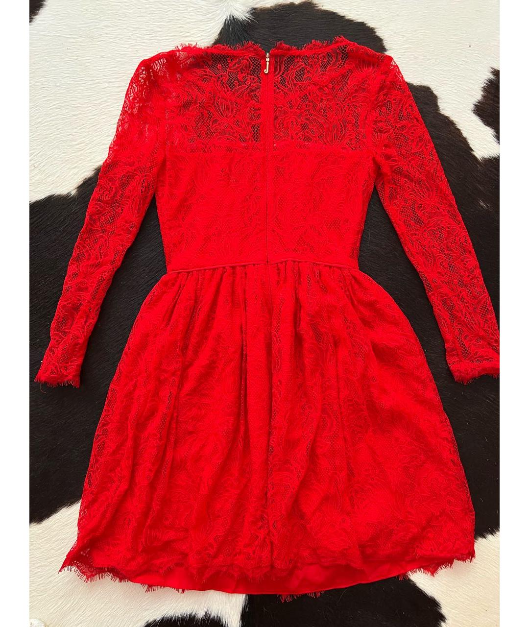 JUICY COUTURE Красное кружевное коктейльное платье, фото 2
