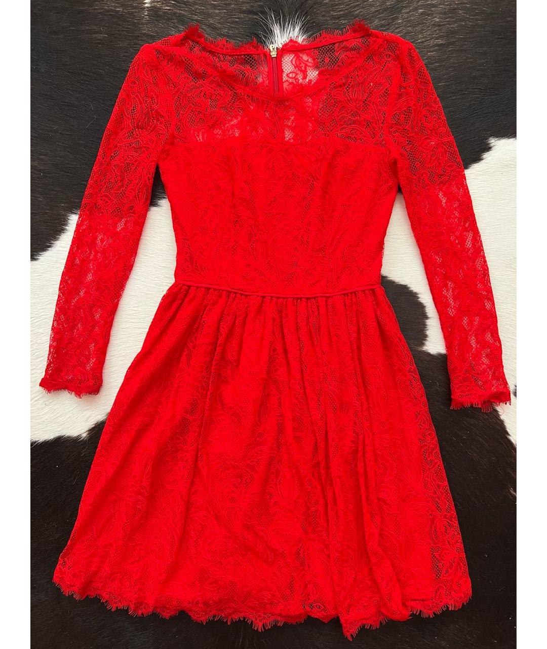 JUICY COUTURE Красное кружевное коктейльное платье, фото 6