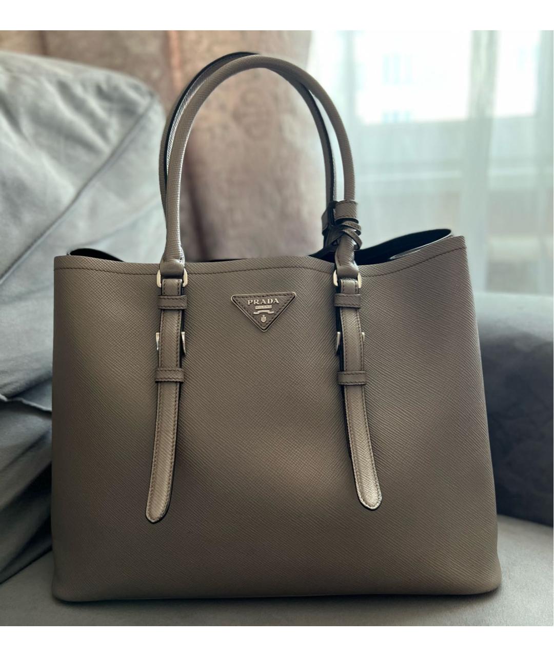 Prada double 2025 bag grey