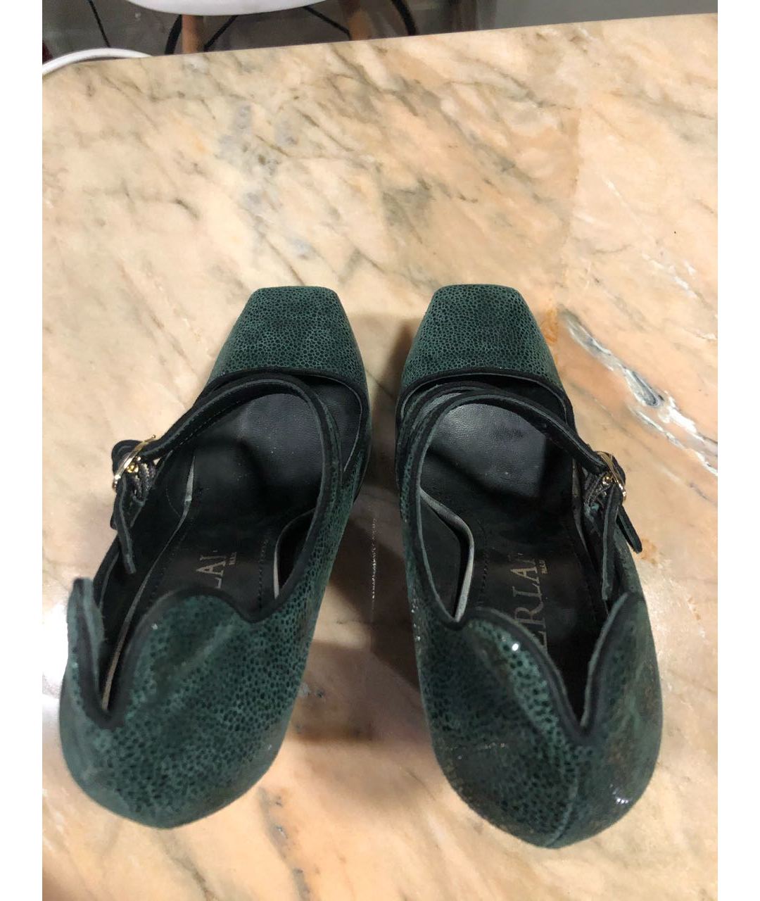 APERLAI Зеленые кожаные туфли, фото 3