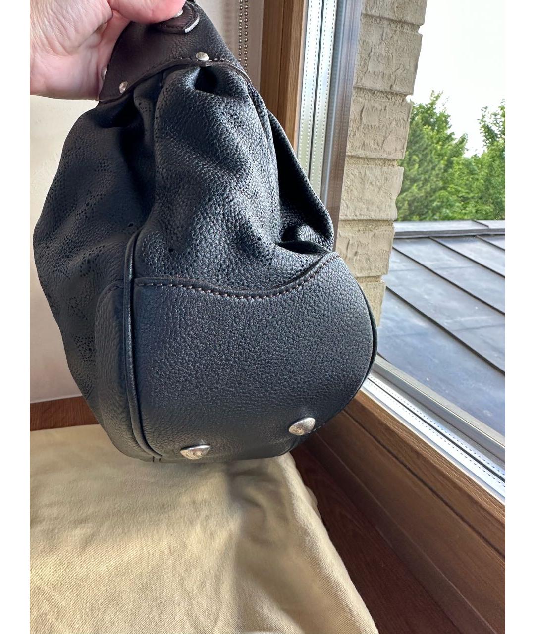 LOUIS VUITTON PRE-OWNED Черная кожаная сумка с короткими ручками, фото 8