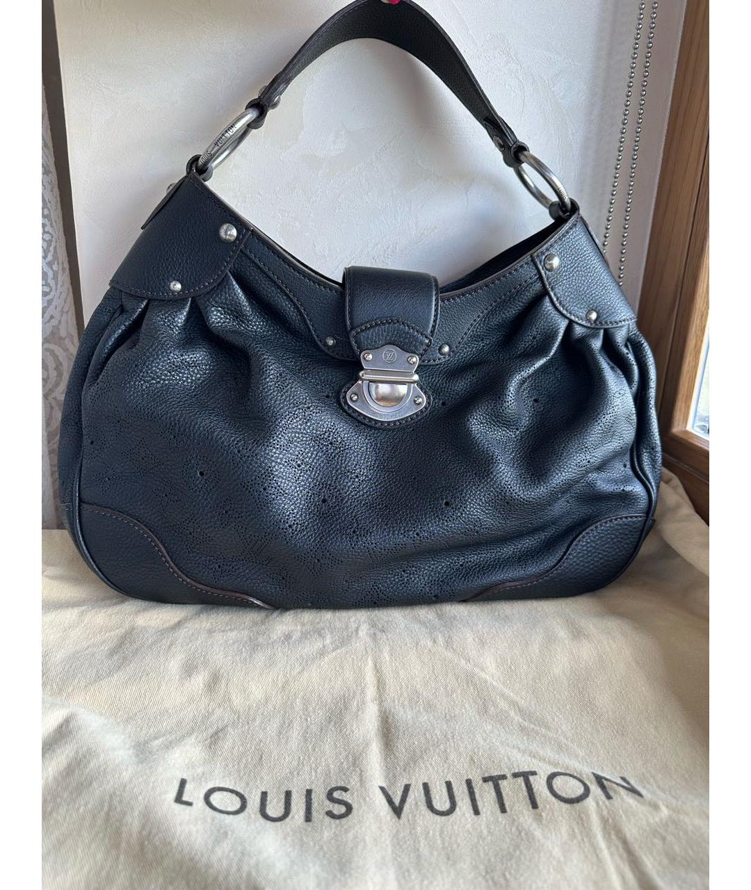 LOUIS VUITTON PRE-OWNED Черная кожаная сумка с короткими ручками, фото 9