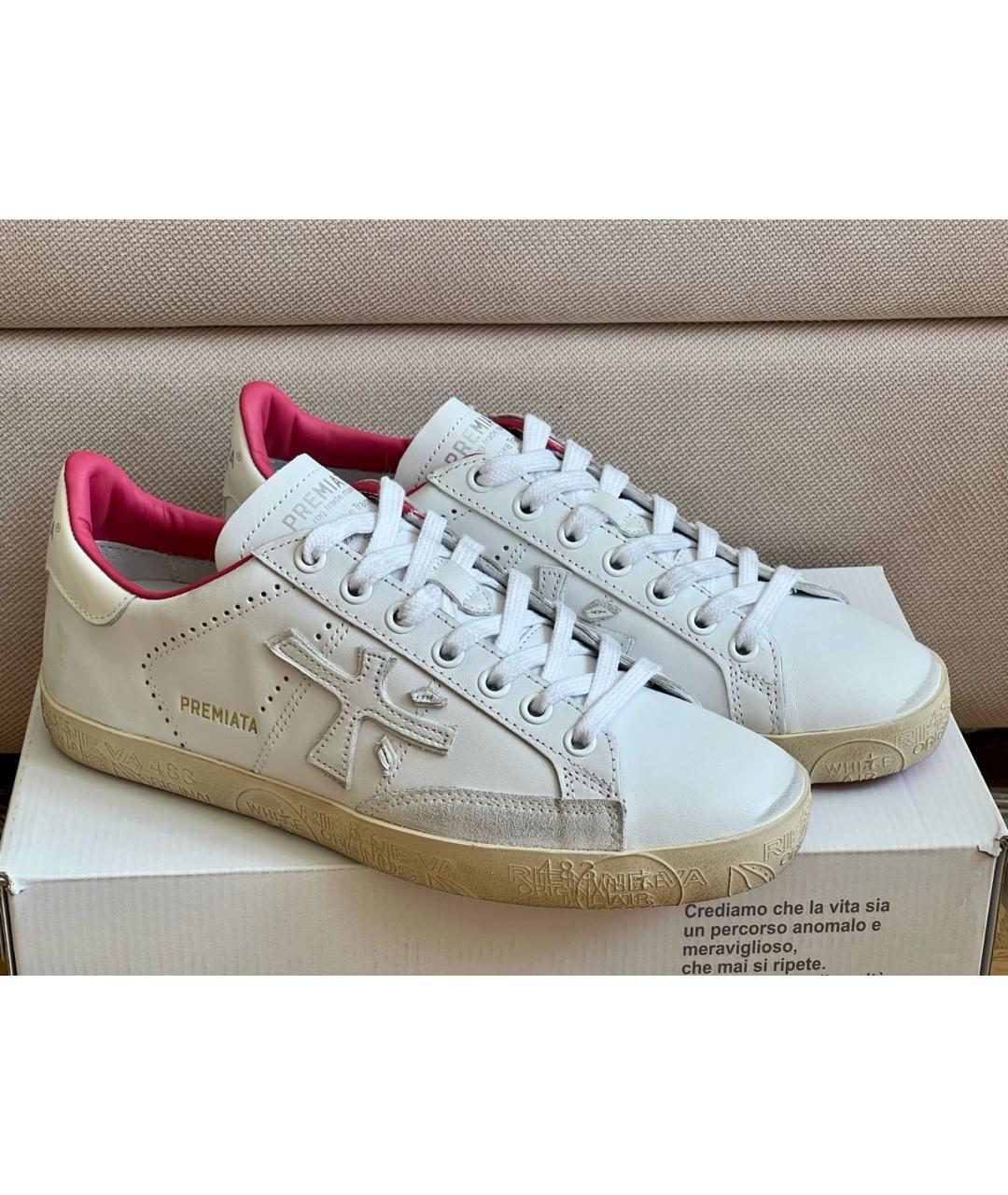 PREMIATA Белые кожаные кеды, фото 2