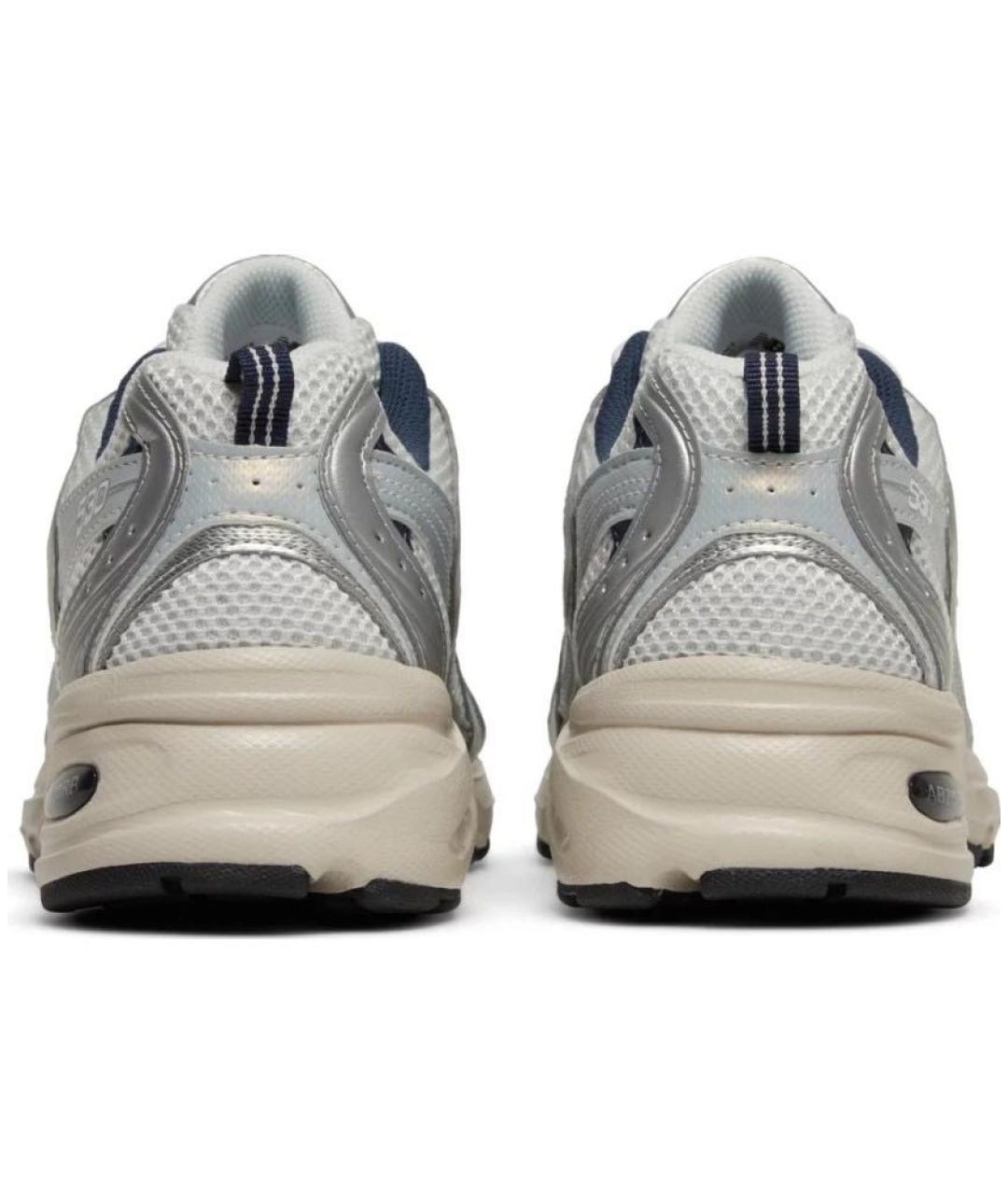 NEW BALANCE Серебряные кожаные низкие кроссовки / кеды, фото 4