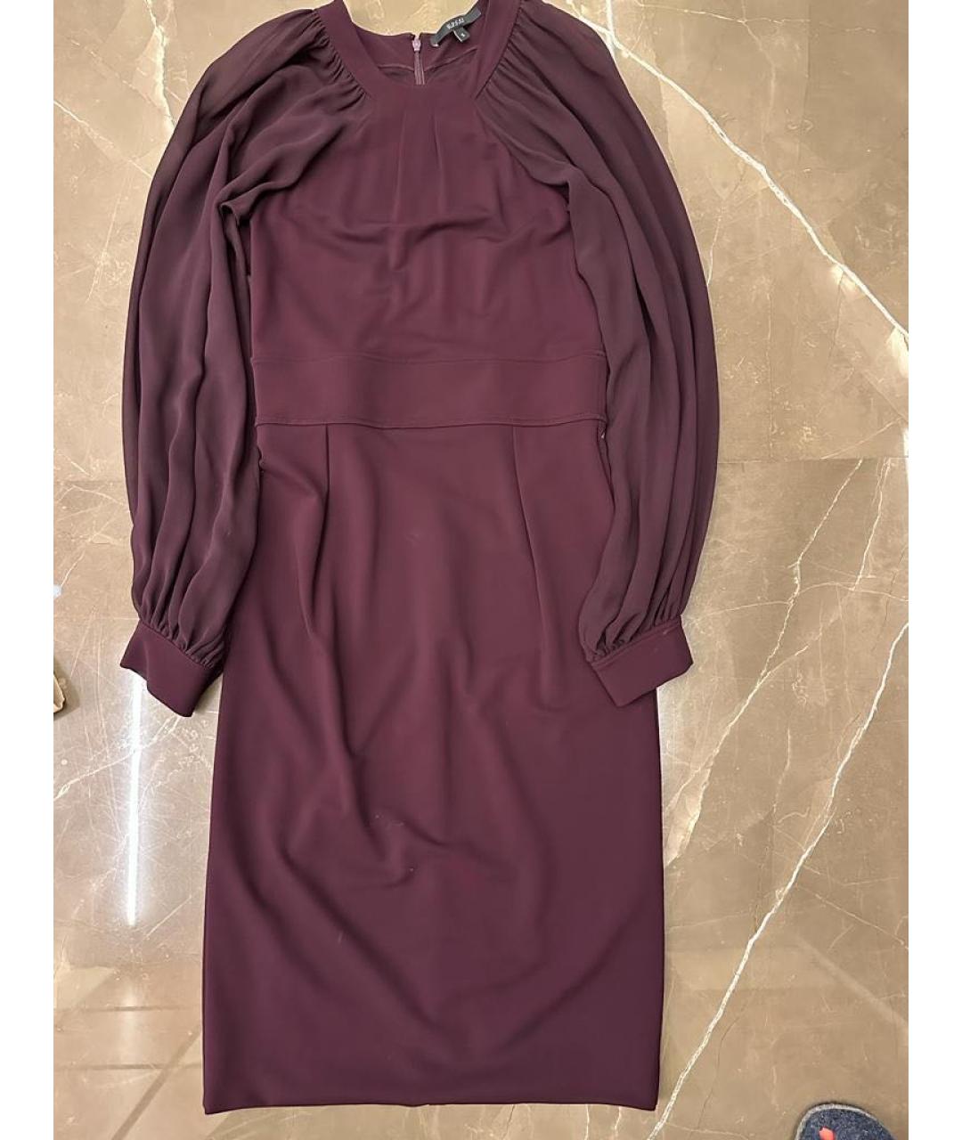 GUCCI Бордовое вискозное коктейльное платье, фото 2
