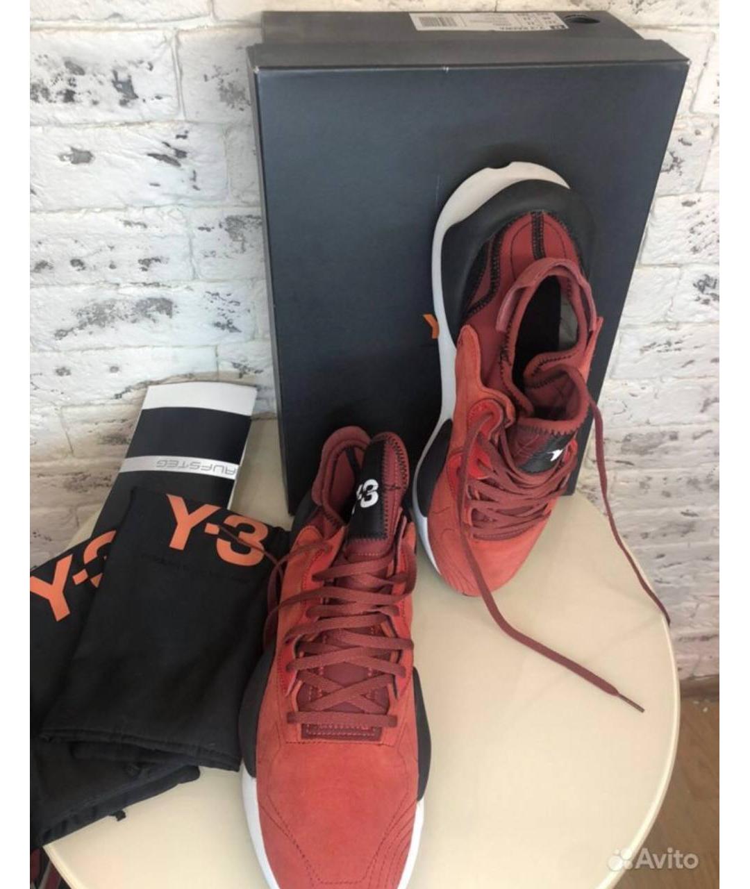 Y-3 Красные низкие кроссовки / кеды, фото 2