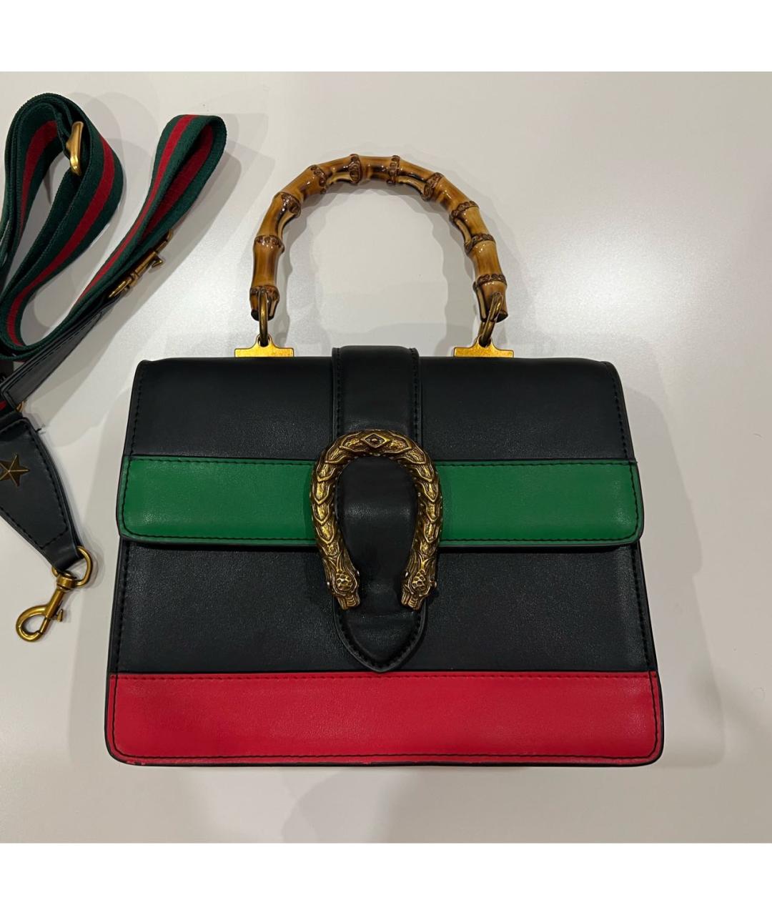 GUCCI Черная кожаная сумка тоут, фото 4