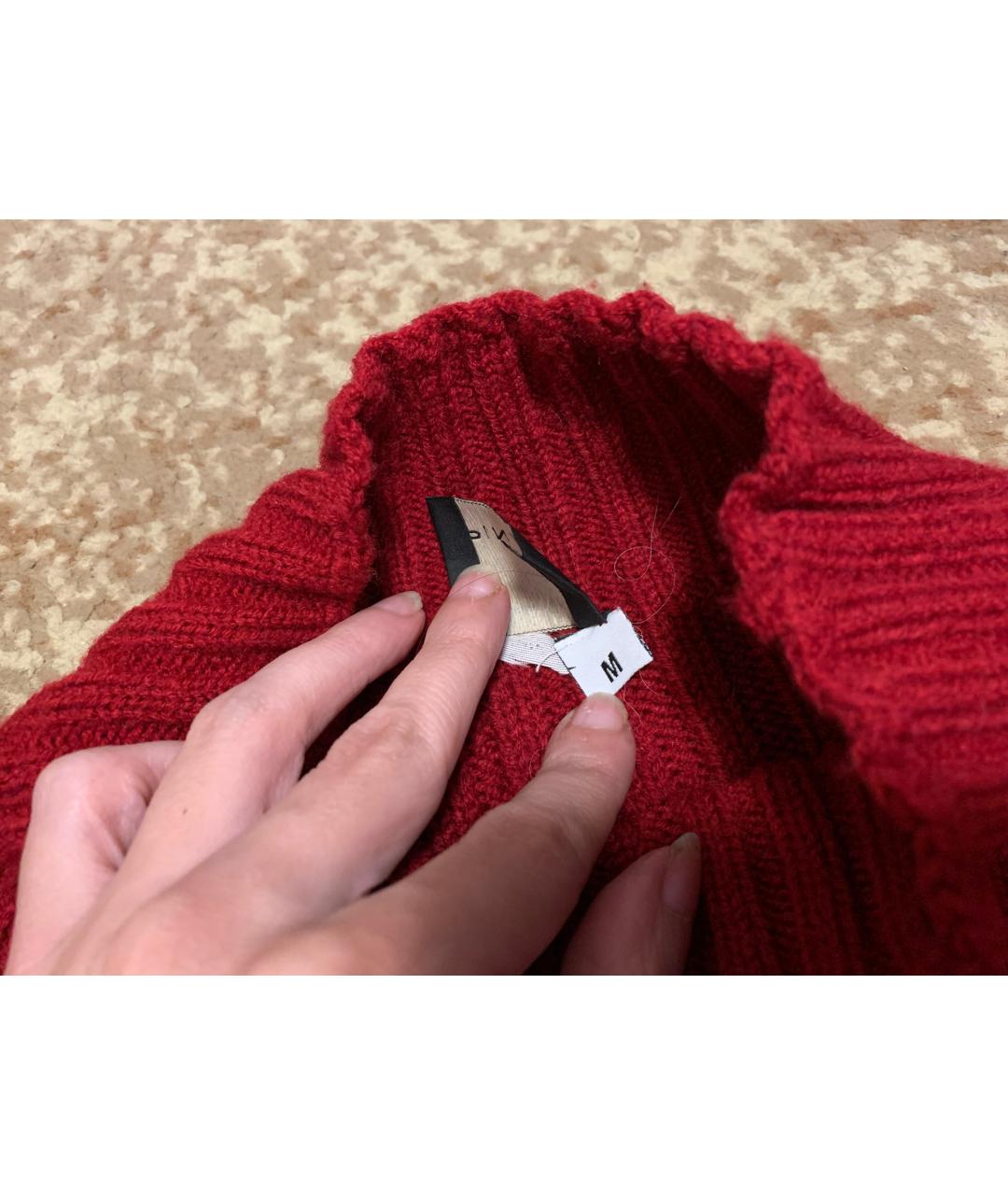PINKO Красный шерстяной джемпер / свитер, фото 4