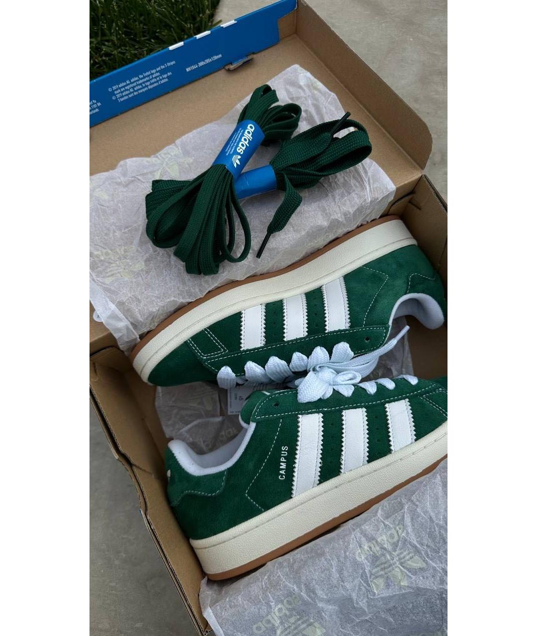 ADIDAS Зеленые нубуковые кеды Campus для женщин – купить в интернет ...