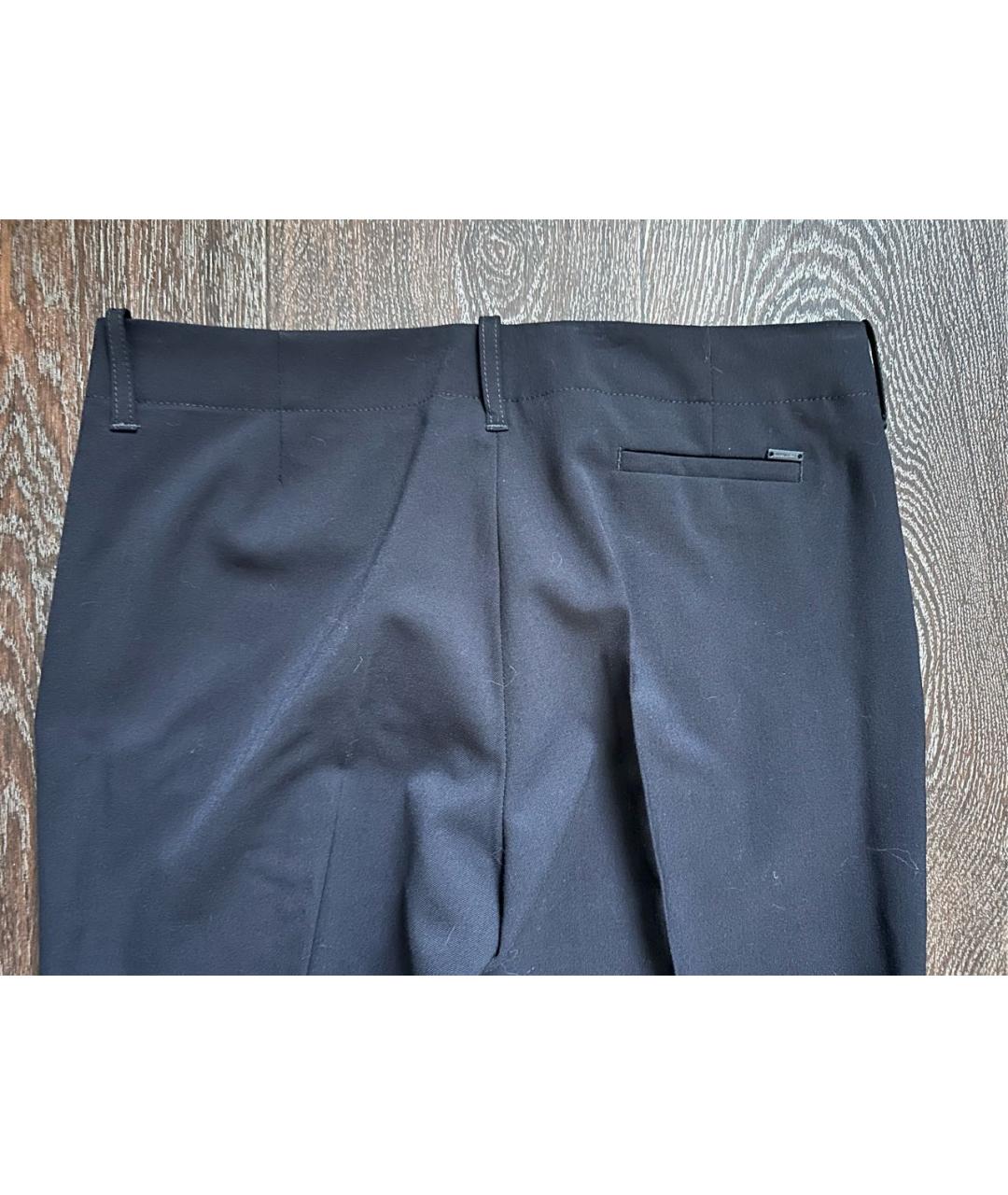 ARMANI JEANS Темно-синие шерстяные прямые брюки, фото 7