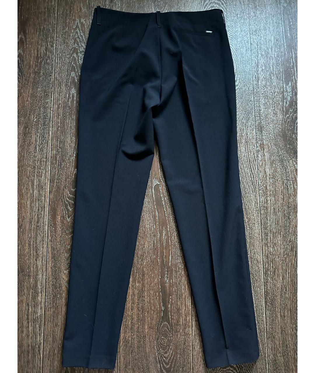 ARMANI JEANS Темно-синие шерстяные прямые брюки, фото 2