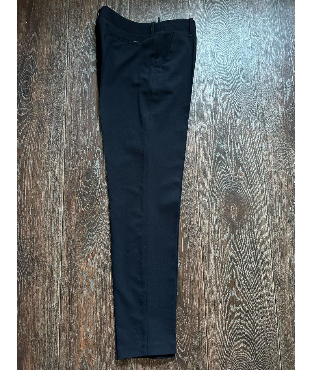 ARMANI JEANS Темно-синие шерстяные прямые брюки, фото 6