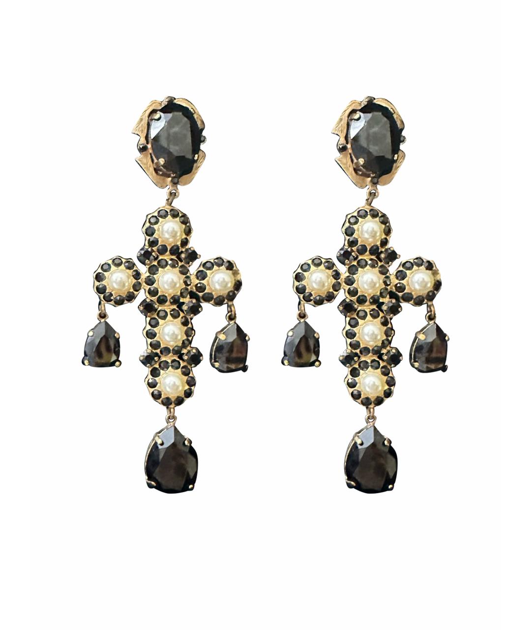 DOLCE&GABBANA Черные металлические серьги, фото 1