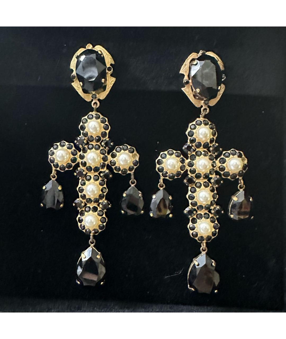 DOLCE&GABBANA Черные металлические серьги, фото 6