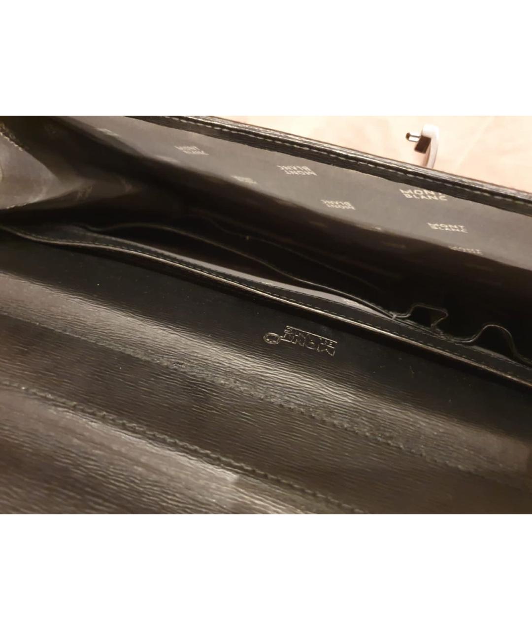 MONTBLANC Черный кожаный портфель, фото 7